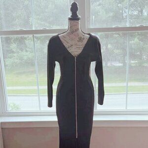 🆕🏷️ Sleek ASOS Black Dress | V-Neck Long Sleeve 🖤 Size 4